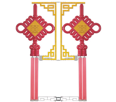 MB型发光支架带双喜字中国结灯